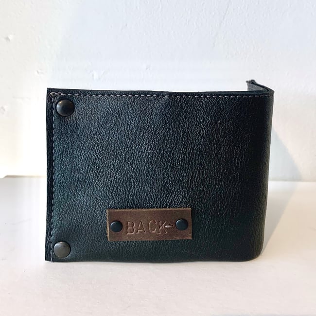 Midnight Black Reclaimed Leather Bi-fold Wallet