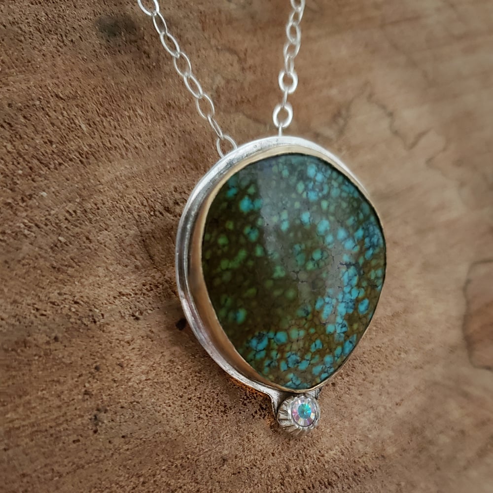 Image of Sterling and Gold Turquoise Necklace