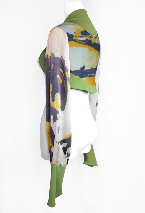 Image of YELLOW GREEN BOLERO JACKET