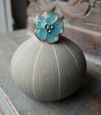 Image 1 of Blue Enamel Flower Ring