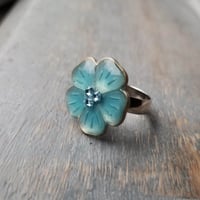 Image 2 of Blue Enamel Flower Ring
