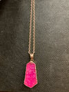 Pink Druzy Necklace 