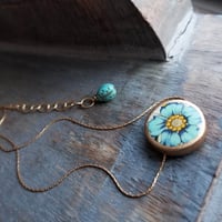Image 2 of Florentine Flower Necklace (Blue)