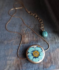 Image 1 of Florentine Flower Necklace (Blue)