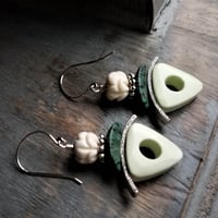 Lotus Flowers + Lemon Chrysoprase Earrings 
