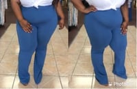 Image 4 of PLUS SIZE MANGO OR MIST BLUE WIDE LEG PANTS