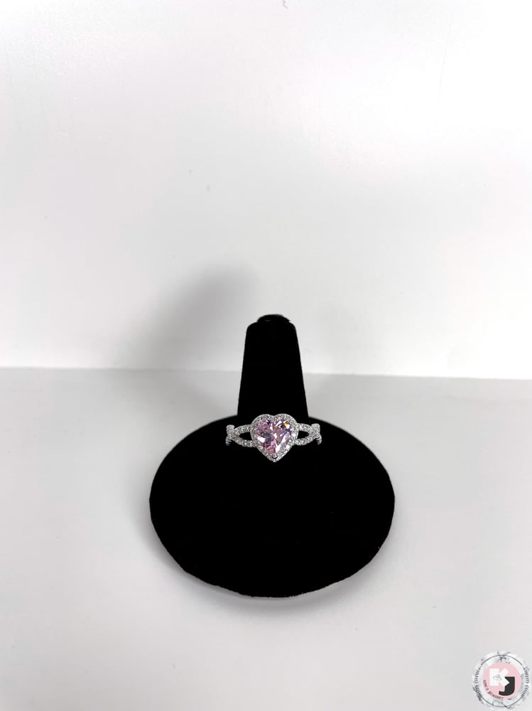 Image of pink heart stone ring