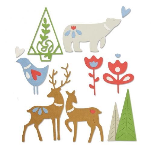 Image of Sizzix Thinlits Die Set 10PK - Christmas Elements 