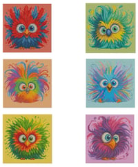 Image 2 of Crazy Cute Chirpers Mini Diamond Painting Kit by Theresa Raymer