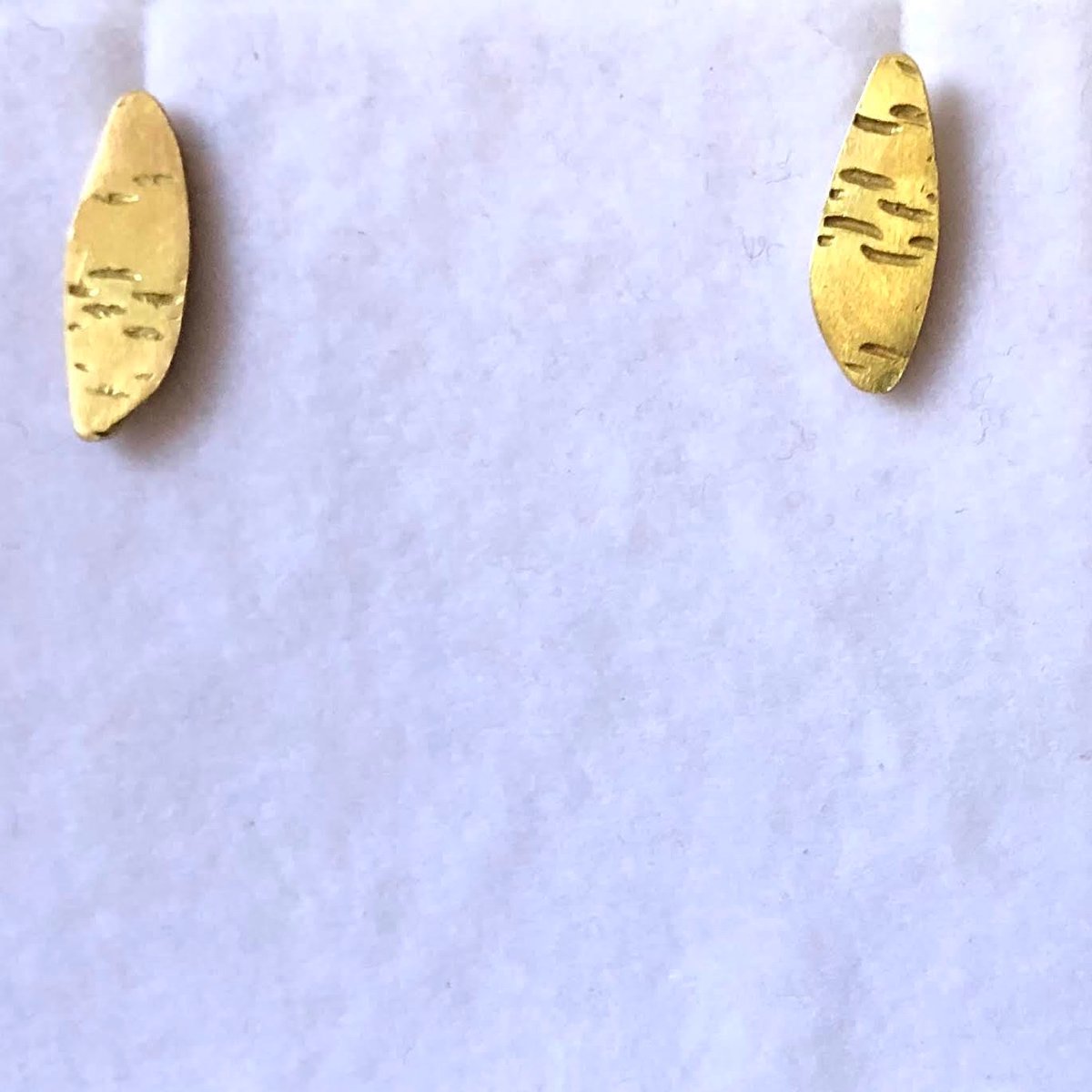 18k gold birch texture stud earrings
