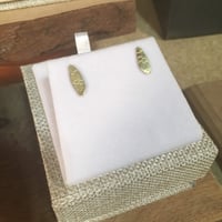 Image 1 of 18k gold birch texture stud earrings