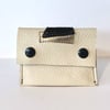 Off-white, Black & Gold Leather Card Case/ Business Card Holder