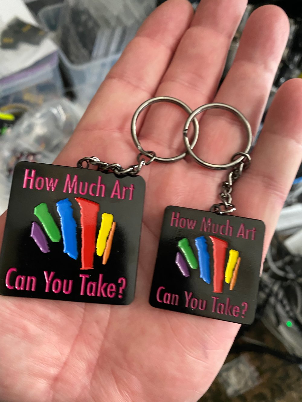 Medium “How much Art” metal Keychain