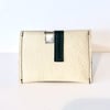 Off-white Green & Silver Leather Card Case/ Business Card Holder