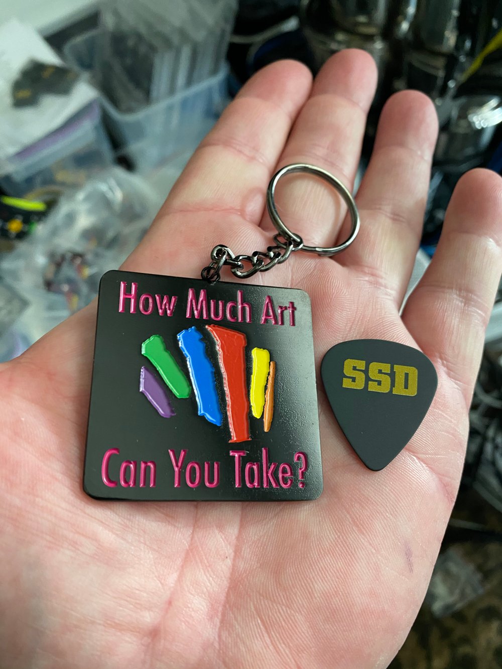 Medium  “How much Art” metal Keychain