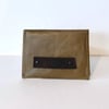 Olive Green, Forest Green & Gold Leather Card Case/ Business Card Holder