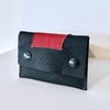 Red & Black Perforated Leather Card Case/ Business Card Holder