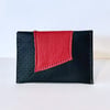 Red & Black Perforated Leather Card Case/ Business Card Holder