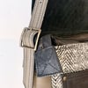 Herringbone Wool, Light Olive Green & Black Leather Messenger Bag