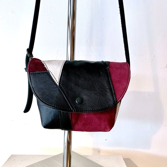 Deep Pink and Asphalt Reclaimed Leather Thomas Tote
