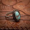 Vintage Sterling Silver Ring with beautiful Turquoise stone with sterling wire rope border size 5.5