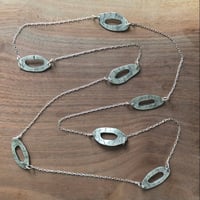 long birch ovals silver necklace