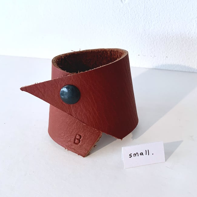 Small Ochre Leather Wrist Cuff