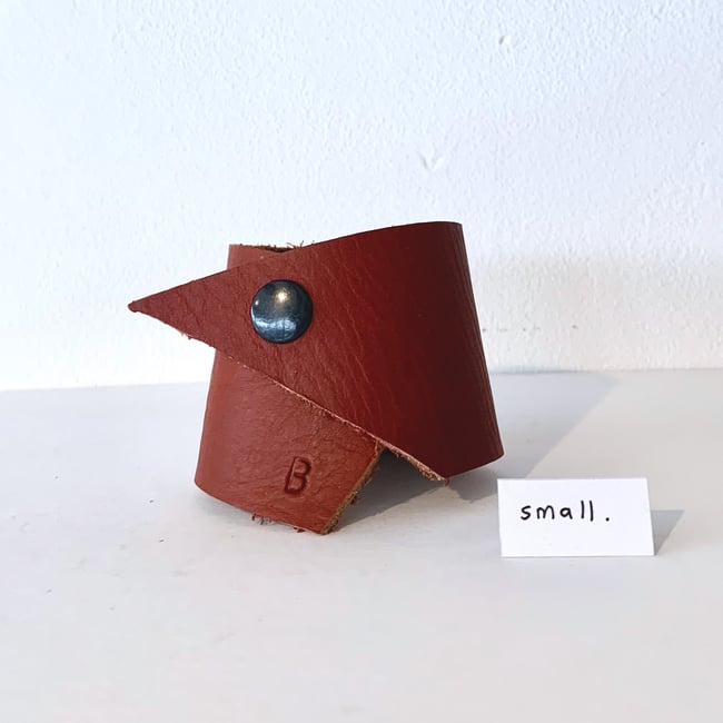 Small Ochre Leather Wrist Cuff