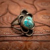 Vintage Sterling Silver Ring with beautiful Turquoise stone with matrix Size 5.5