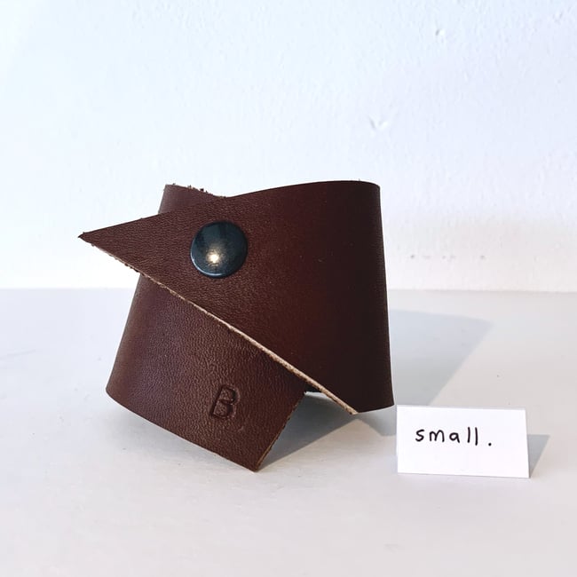 Small Brown Leather Wrist Cuff 