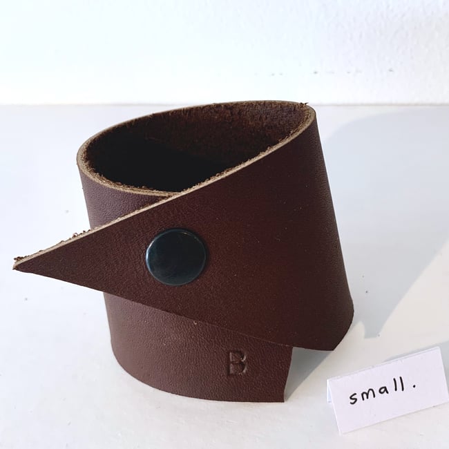 Small Brown Leather Wrist Cuff 