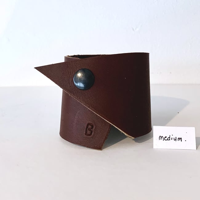 Medium Brown Leather Wrist Cuff