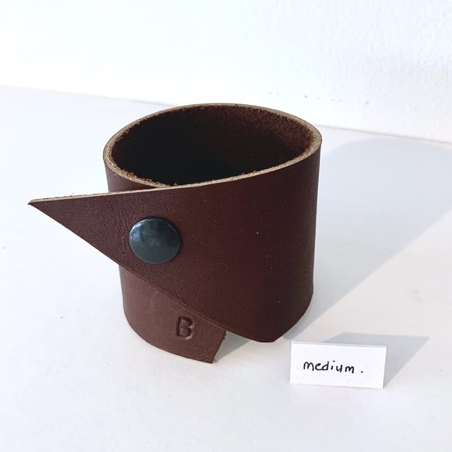 Medium Brown Leather Wrist Cuff