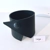 Large Black Leather Wrist Cuff