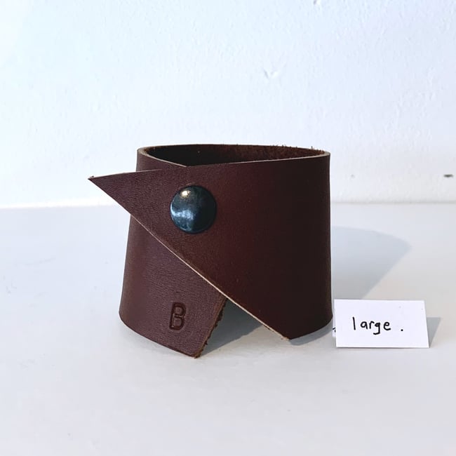 Large Brown Leather Wrist Cuff