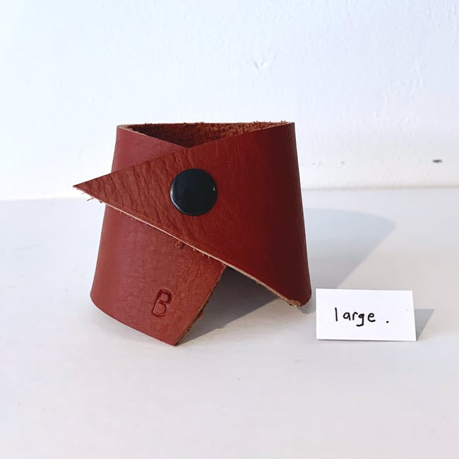 Large Ochre Leather Wrist Cuff