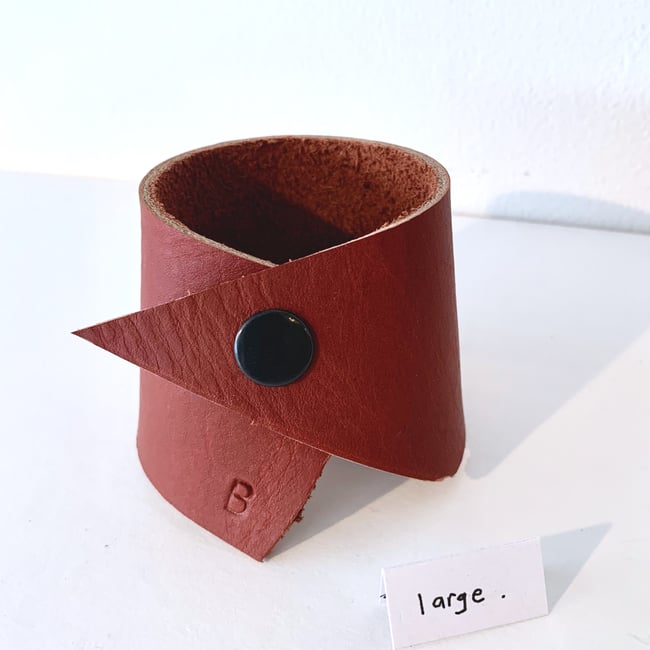 Large Ochre Leather Wrist Cuff