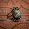 Vintage Sterling Silver Ring with beautiful Turquoise stone with spiderweb matrix  size 6.5