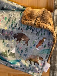 Image 1 of Into The Woods Baby Minky Car Seat Blanket