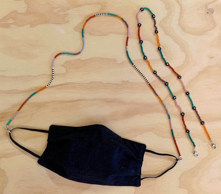 HAND BEADED MASK CHAIN - DESERT MULTI