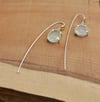 Silver and gold prehnite earrings