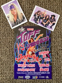 Image 2 of Tuff Stevie Rachelle signed Mini Poster concert Flyer Belgium +2 Color Postcards