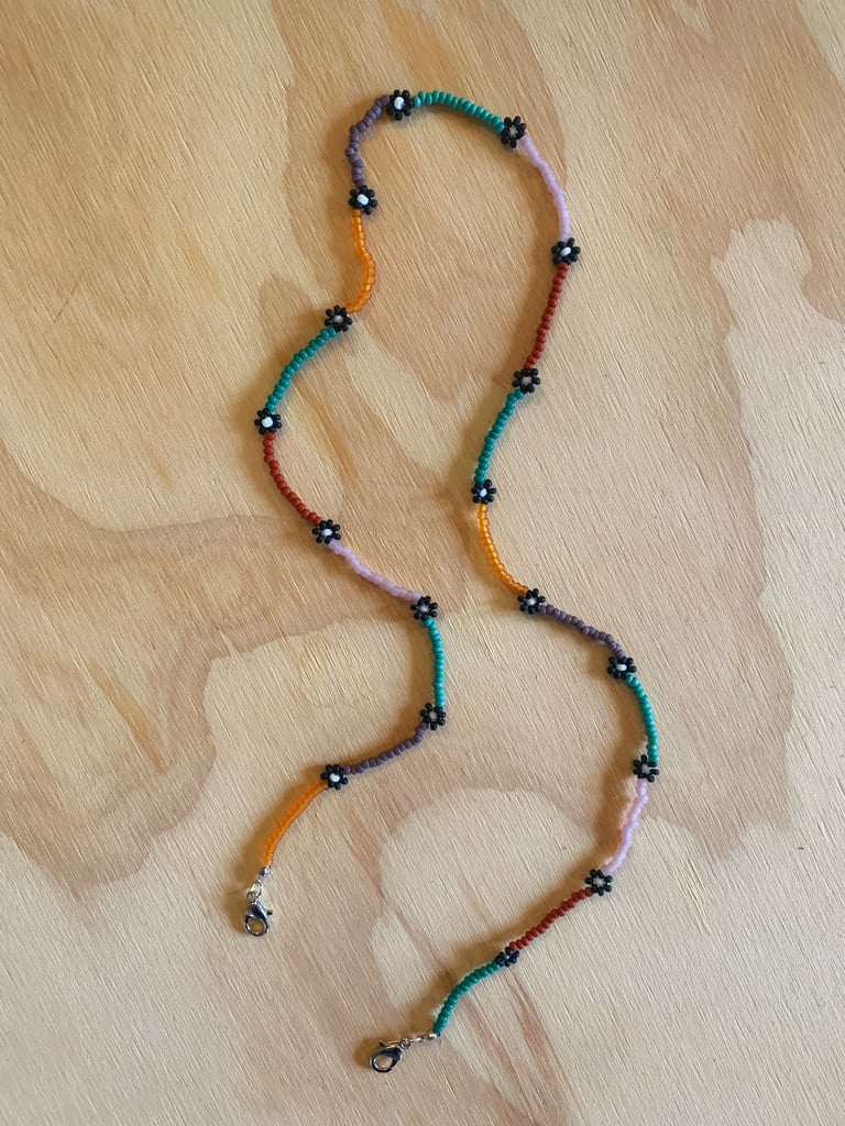 HAND BEADED MASK CHAIN - DESERT DARK DAISY