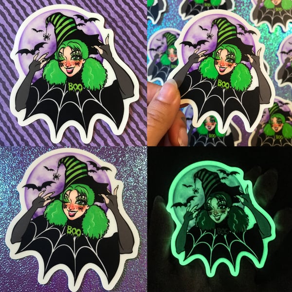 Image of Glow in the Dark Witch Stickers