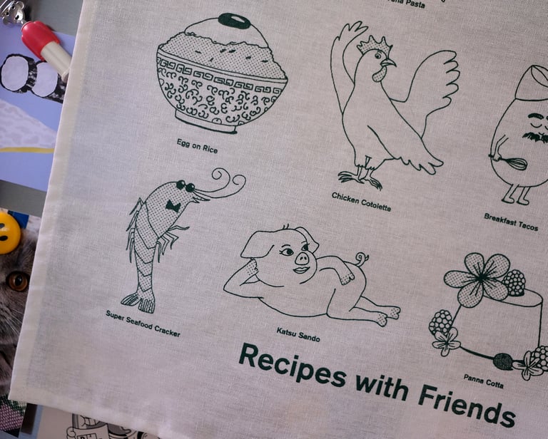 Recipes with Friends Tea Towel Image 3