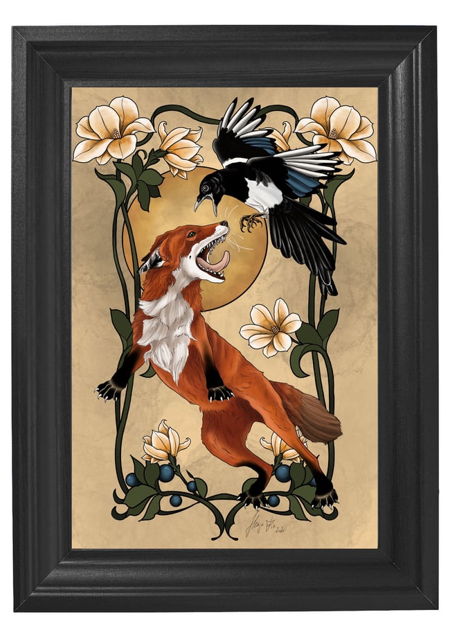 Print Fox and Magpie