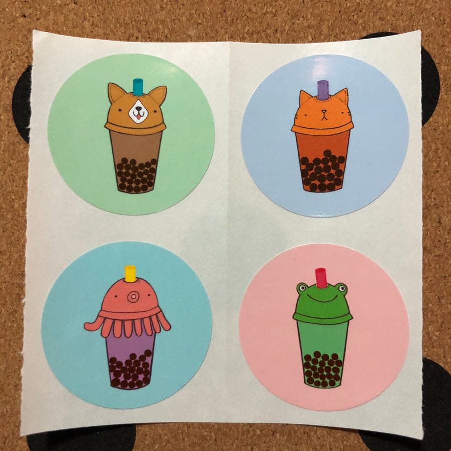 Image of bubble tea friends stickers (small pack)