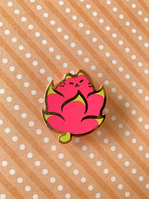 Dragonfruit Cat Enamel Pin