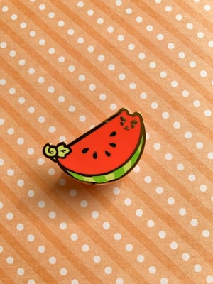 Watermelon Cat Enamel Pin