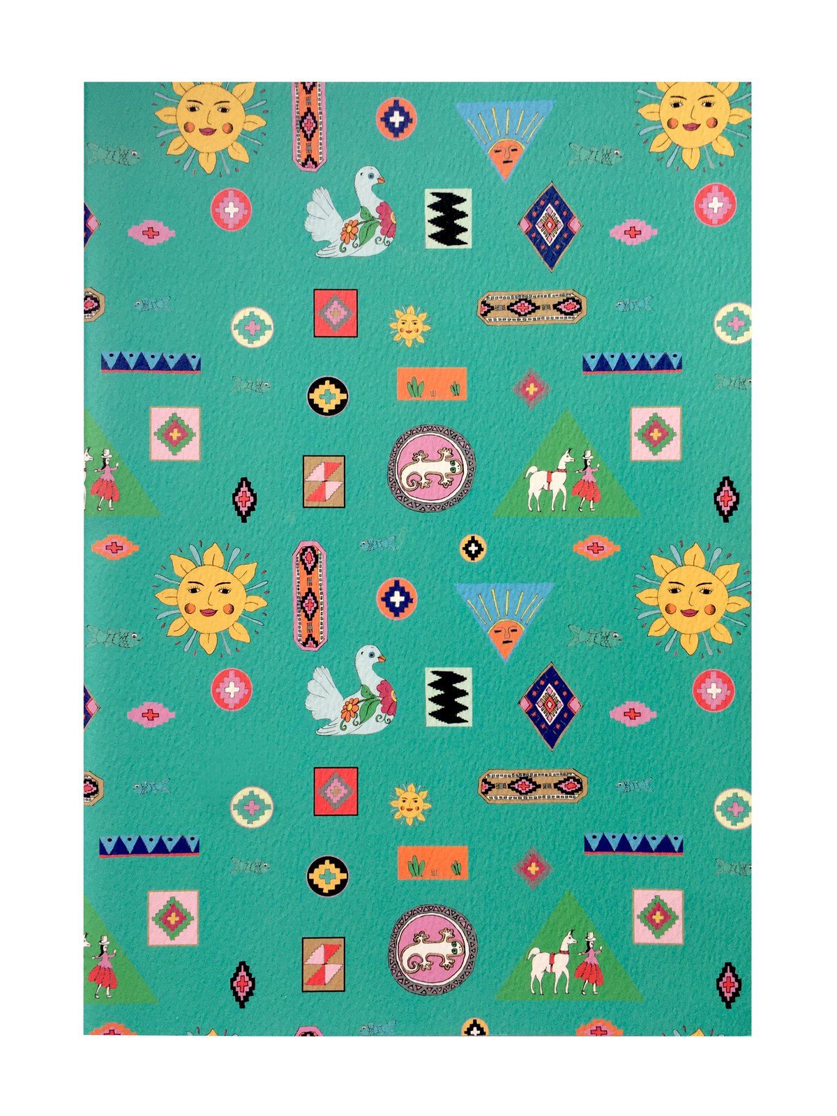 Folk Pattern A4 notebook
